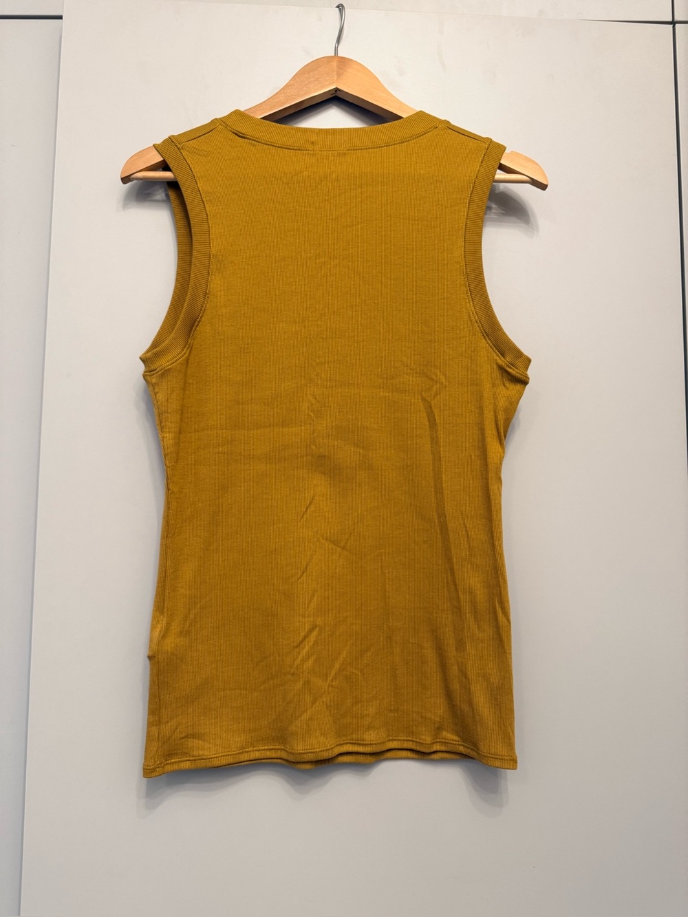 Sleeveless Ribbed Tank Top in Mustard - Picture 2 of 4